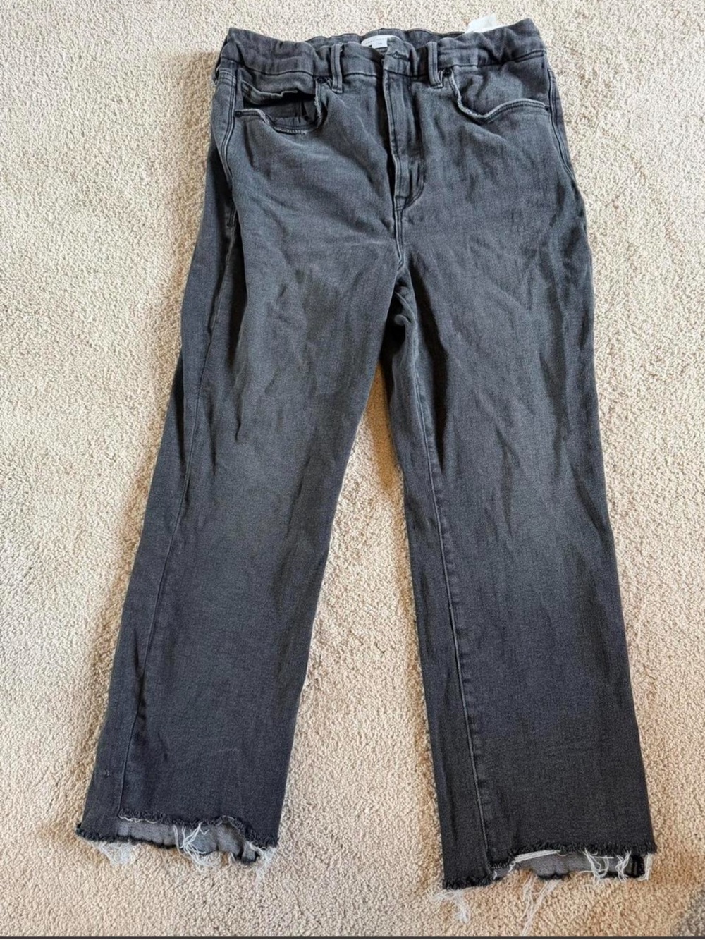 Good American Women’s Charcoal Straight Jeans